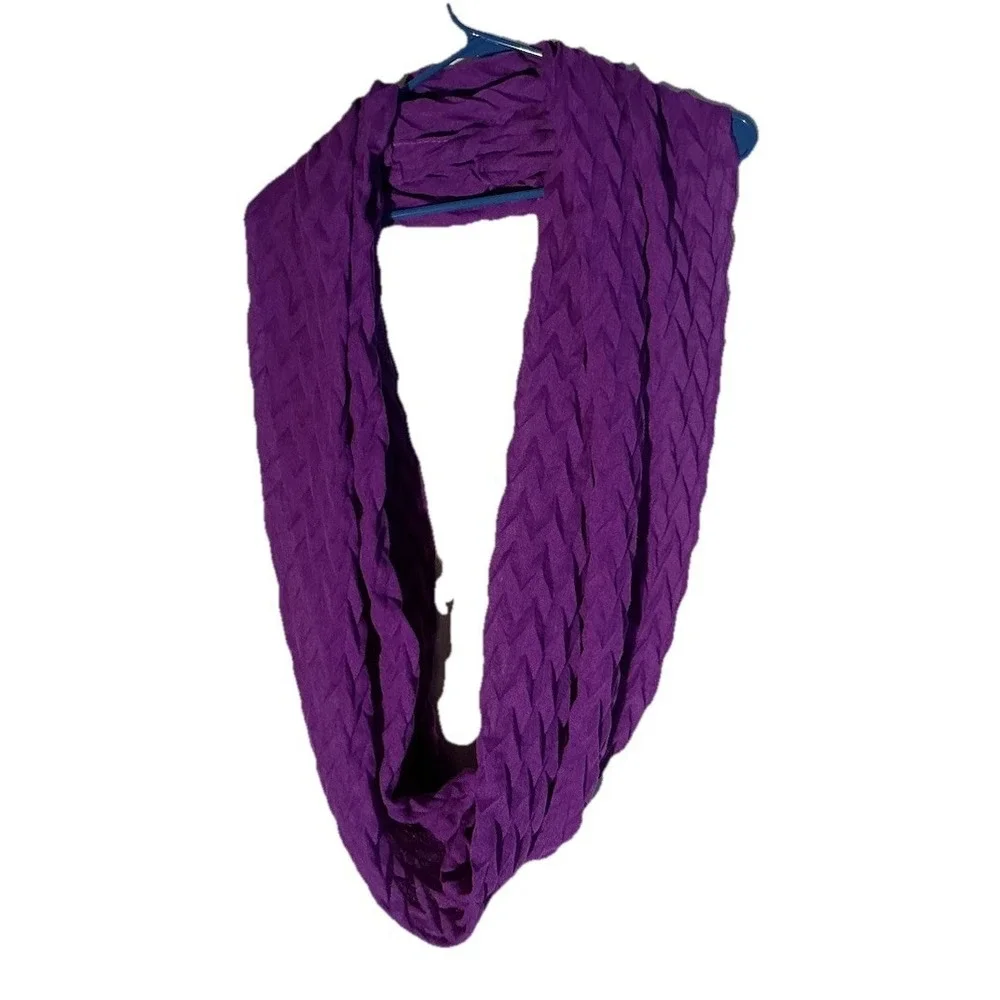 Solid Crinkle Purple Infinity Scarf Circle‎ Loop Scarf (33